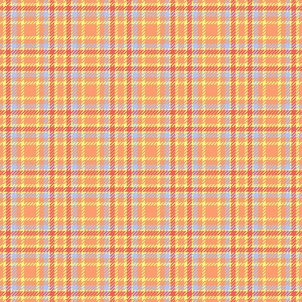 Carpet fabric plaid pattern, marketing textile check seamless. Adorable tartan background texture in orange and lime colors. vector