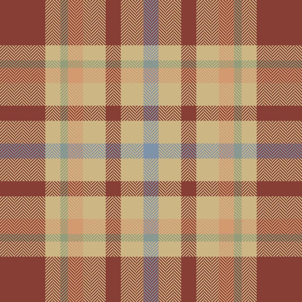 Plaid check pattern in orange and red colors. Seamless fabric texture. Tartan textile print. vector