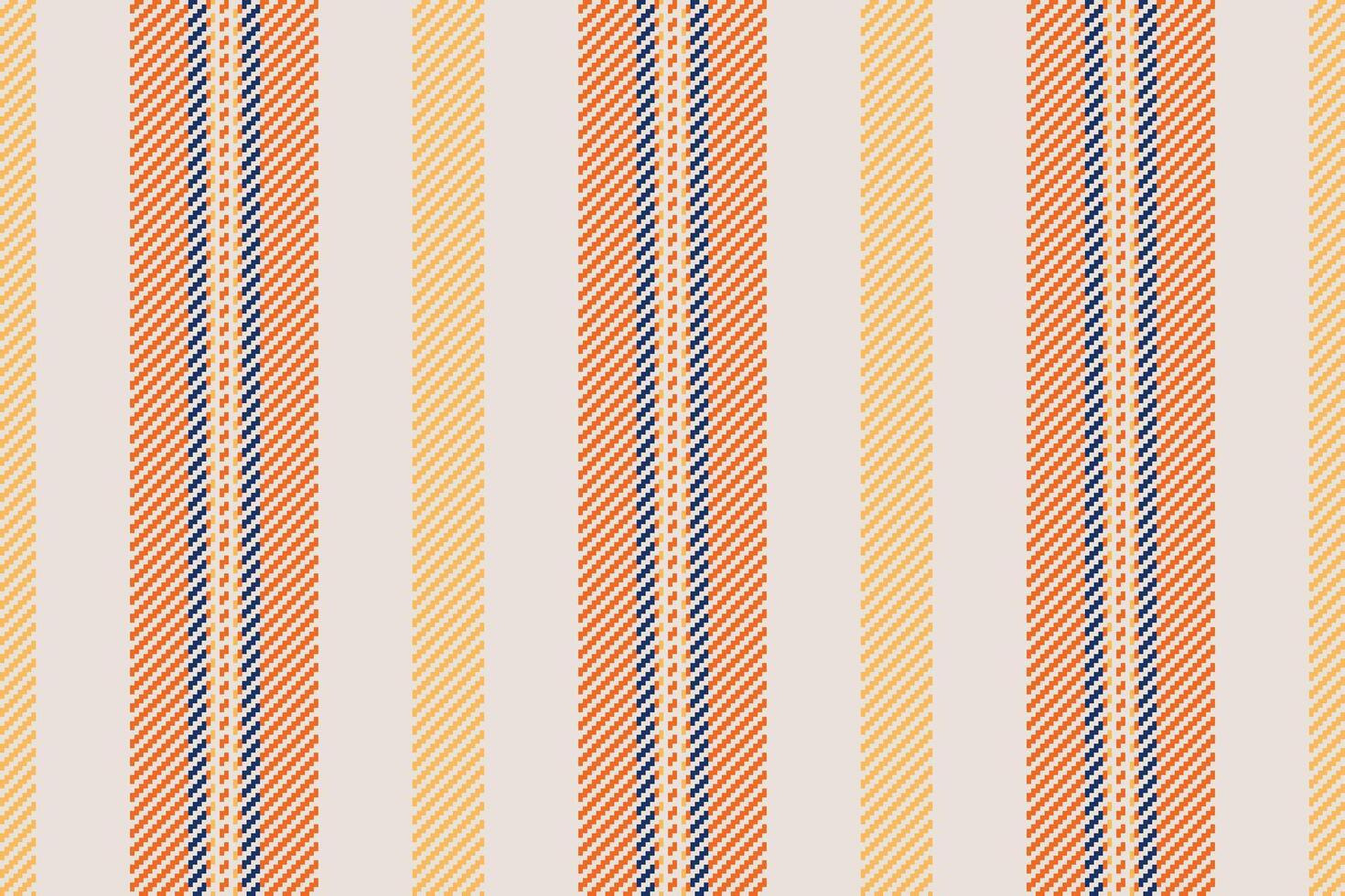 Geometric vertical lines fabric, trendy background pattern . Vertical textile seamless stripe texture in white and orange colors. vector