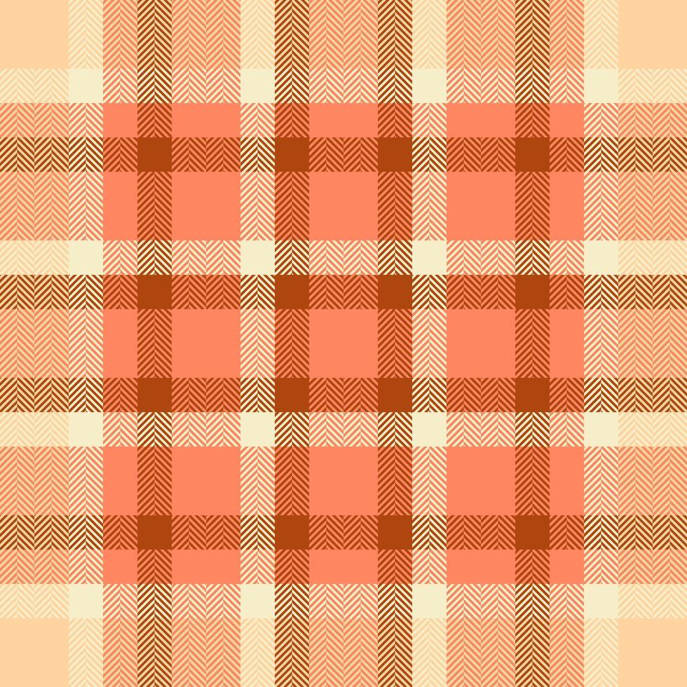 Teenager plaid seamless, sheet fabric pattern tartan. Mustard texture check background textile in orange and red colors. vector