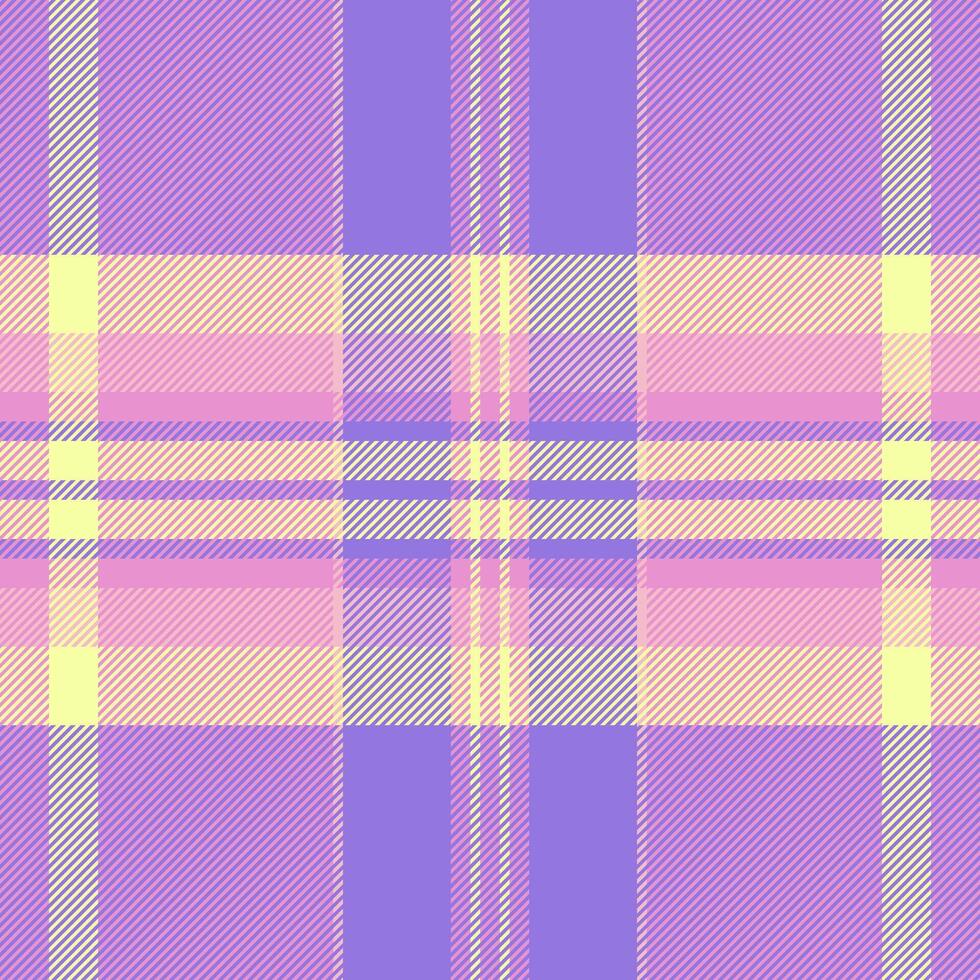 Template fabric texture plaid, craft pattern background. Satin seamless textile check tartan in pink and indigo colors. vector