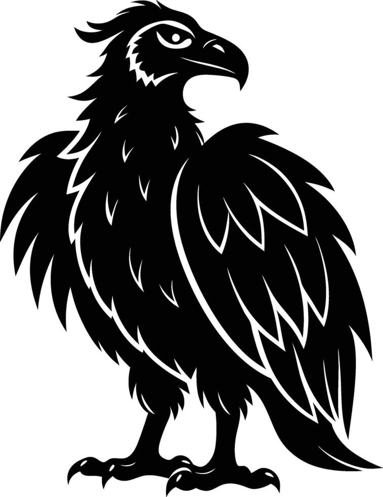 A Silhouette griffon vulture Design vector