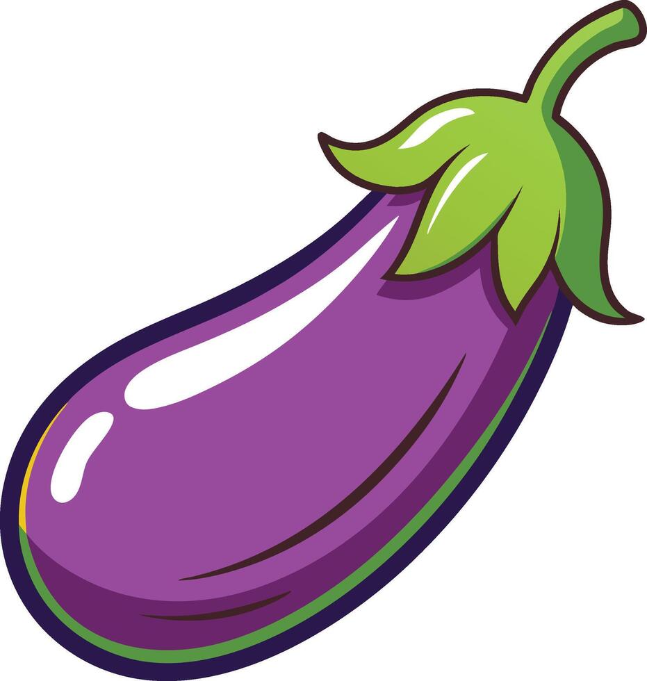 A purple eggplant vector