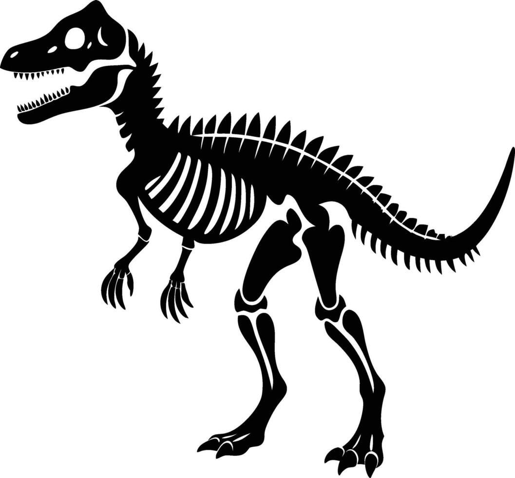 A Silhouette Dinosaur skeleton vector