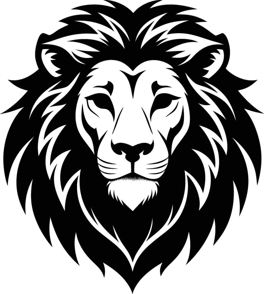 A Lion Face Silhouette vector