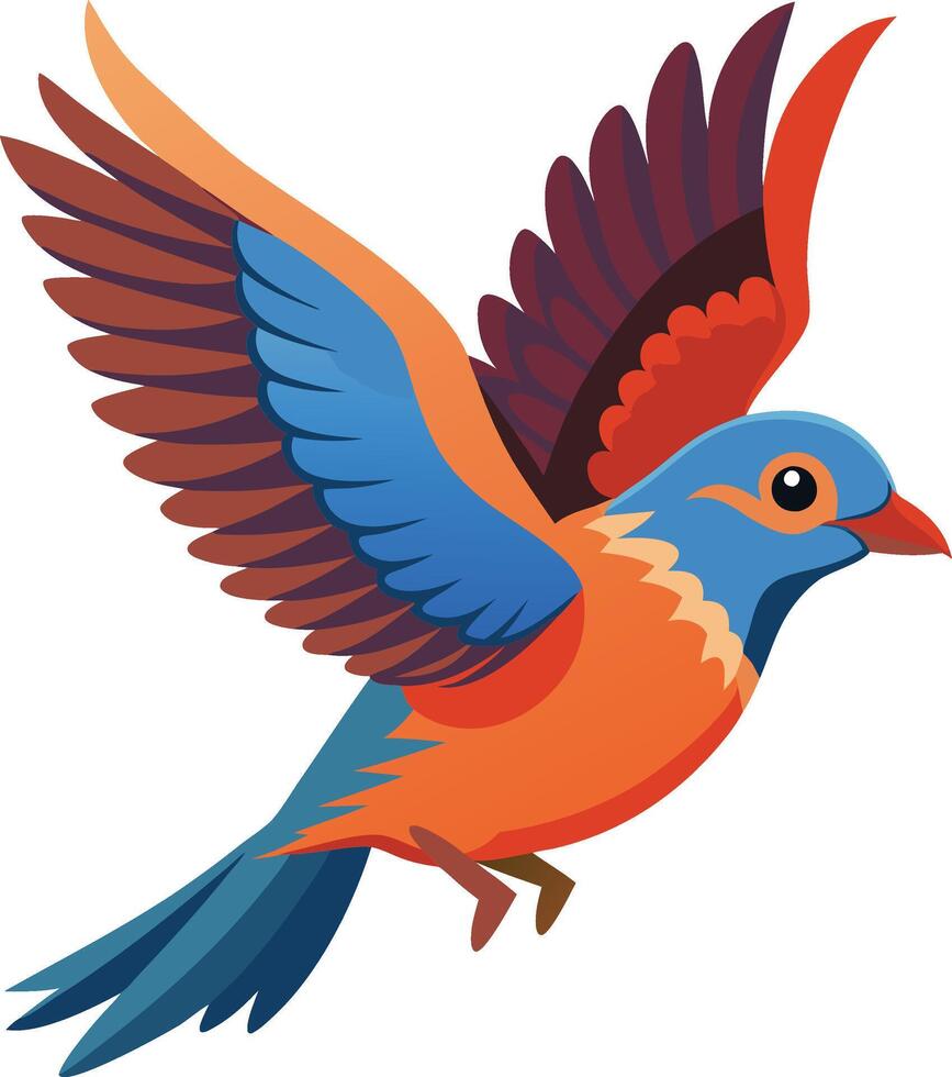Colourful Flying bird isolated on white Background vector