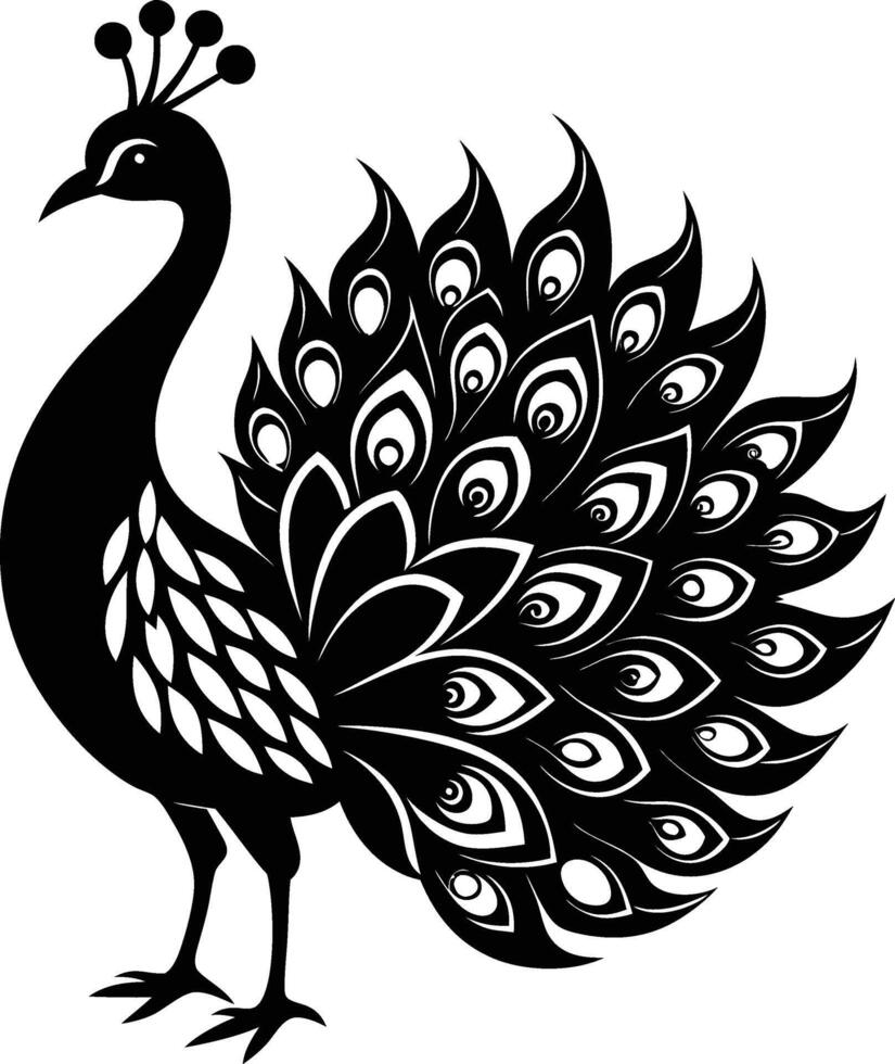 Peacock Feather Silhouette vector