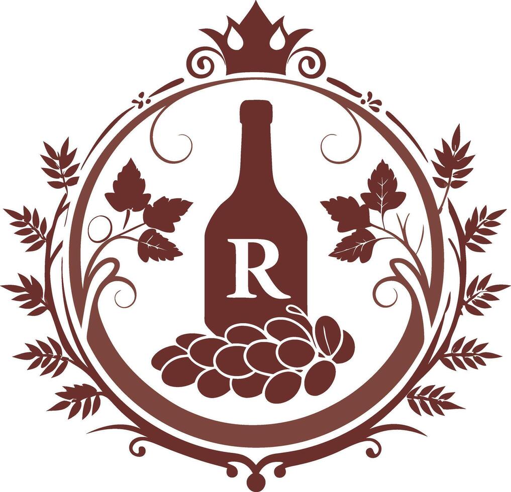 Luxury Wine logo icon design vector