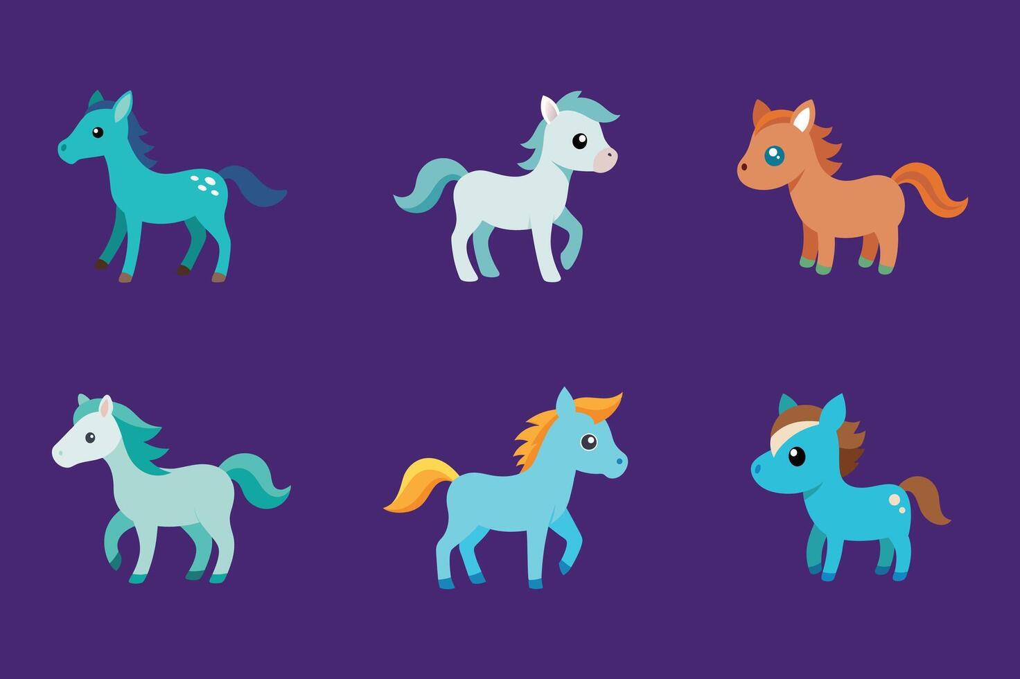Horse Illustration Bundle Icons, Logos and Clipart vector