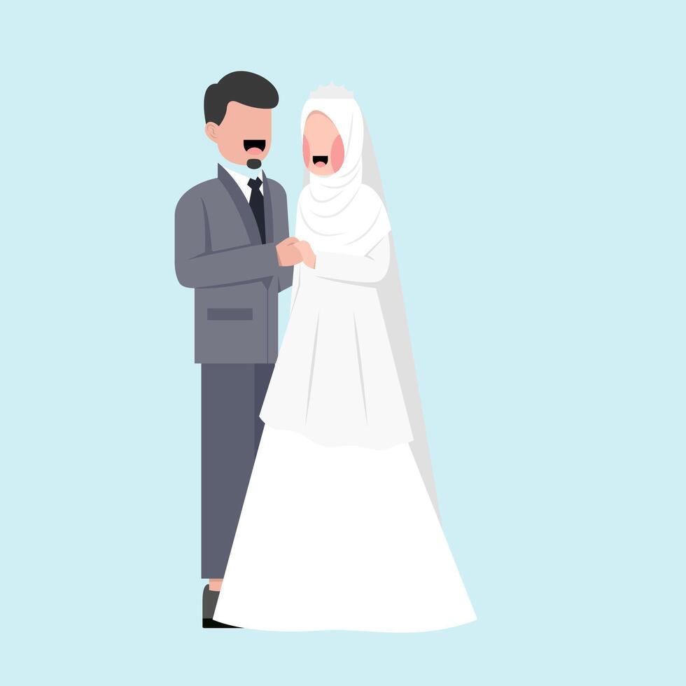 Illustration Of Muslim Wedding Character vector