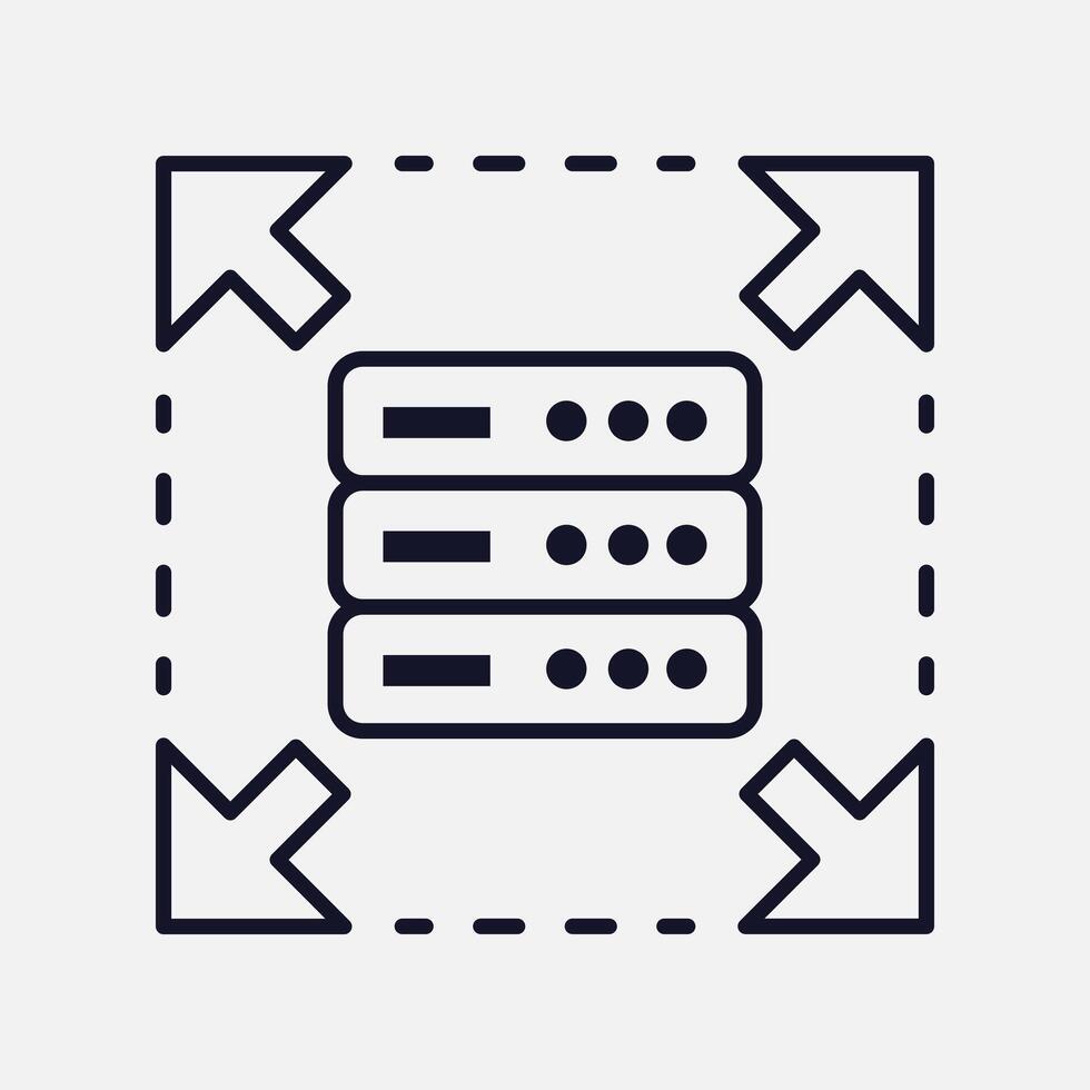 Scalability and Storage CDN Icon for Optimal Performance vector