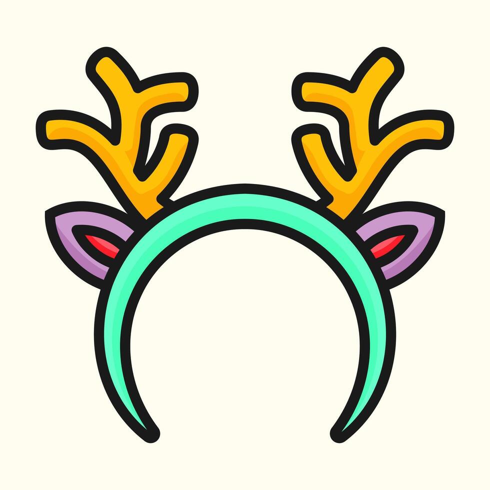 A reindeer headband with horns and antlers vector