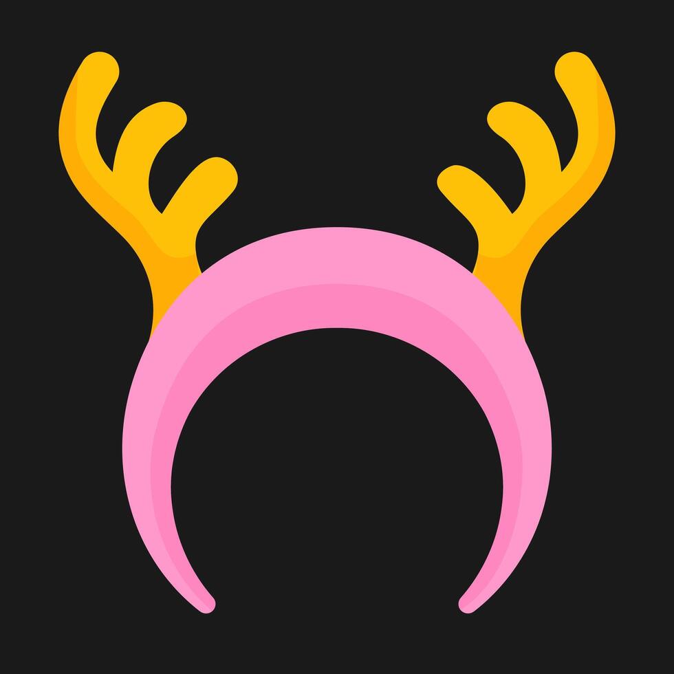 A pink deer head with horns on it vector