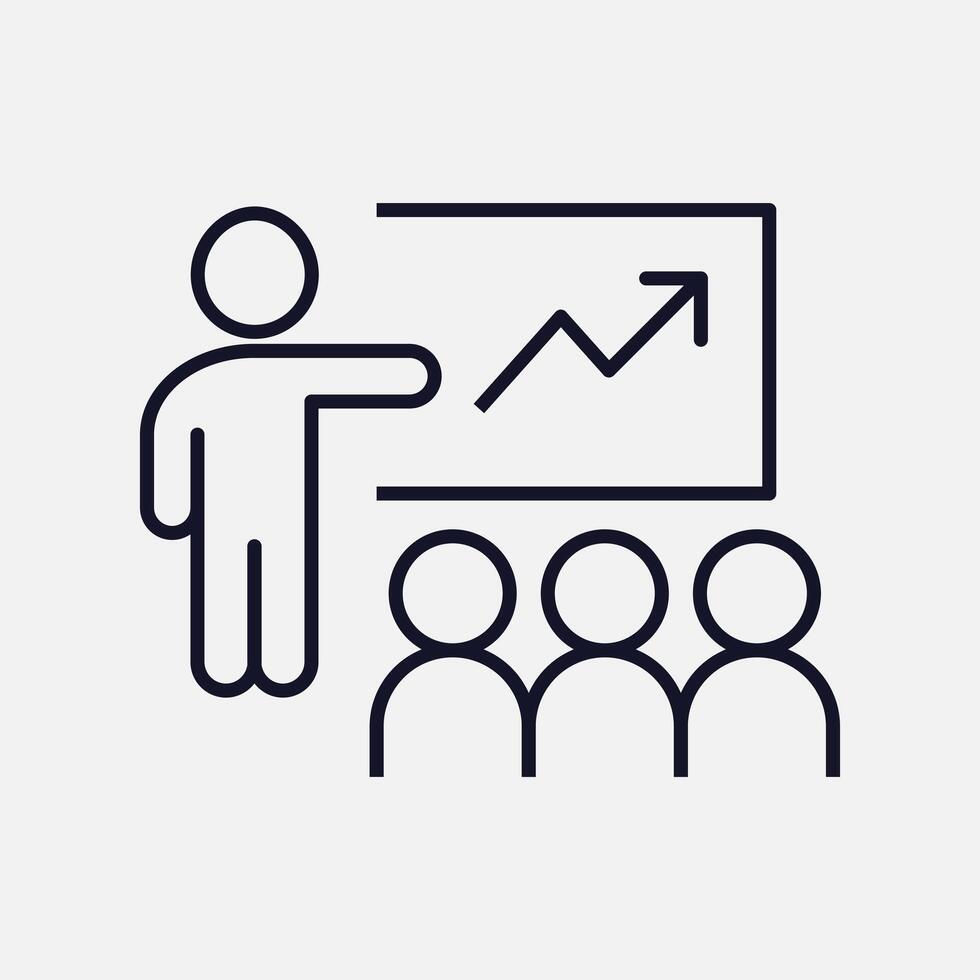 Team Training Presentation Icon for Effective Learning vector