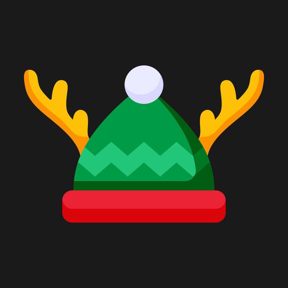 A hat with antlers on it vector