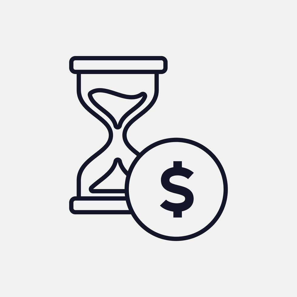 Money and Time Hourglass Icon for Financial Planning vector