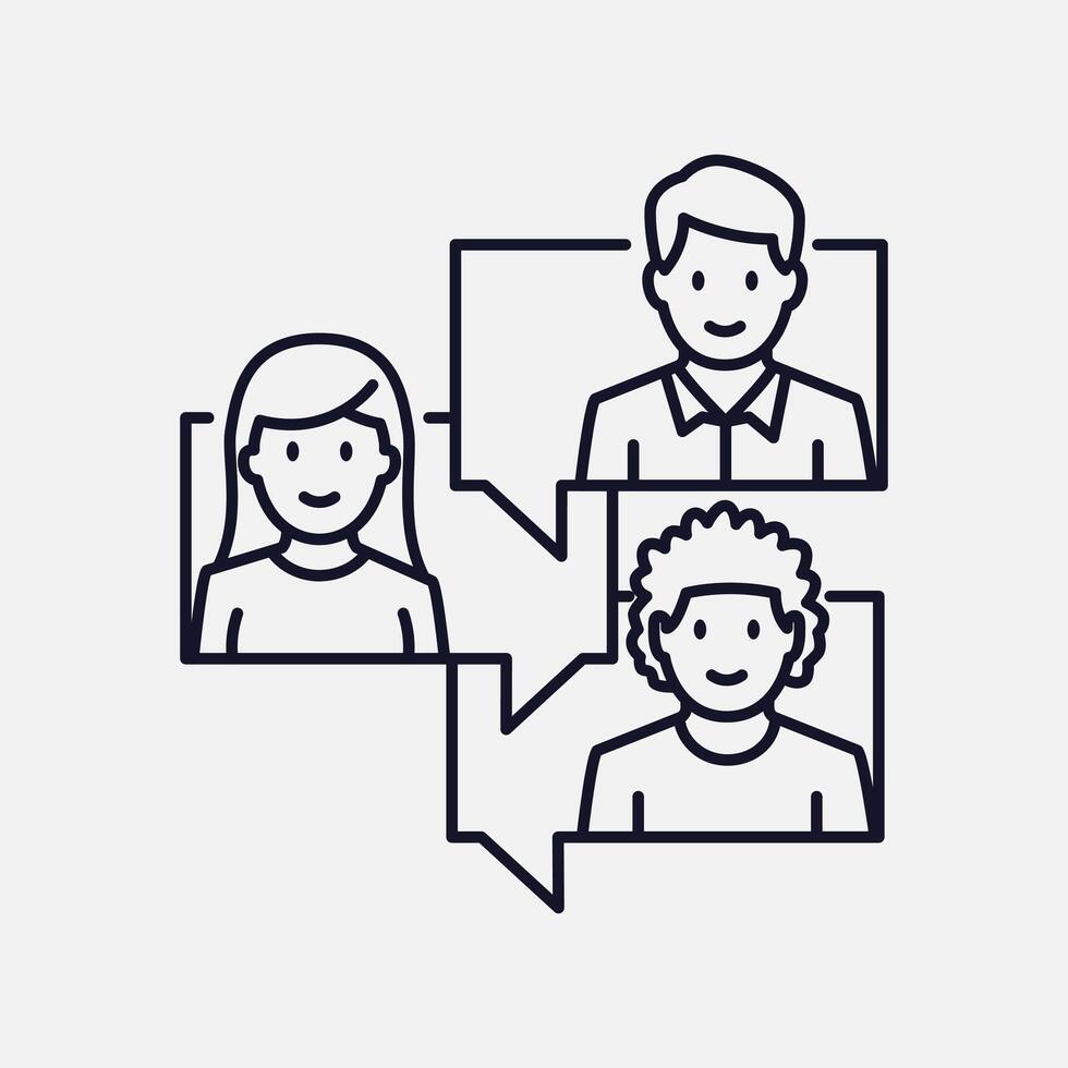 Team Communication Chat Icon for Effective Collaboration vector