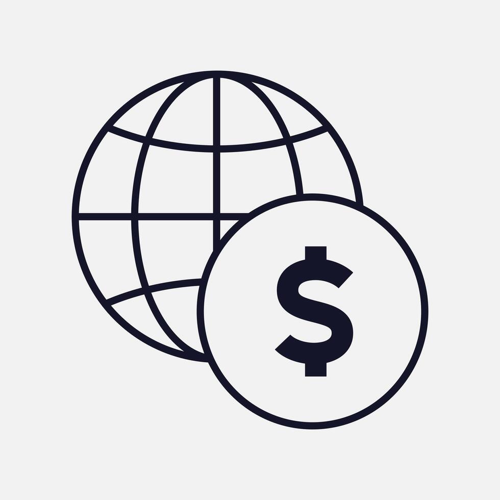 Global Money Management with World Icon for Effective Financial Planning vector