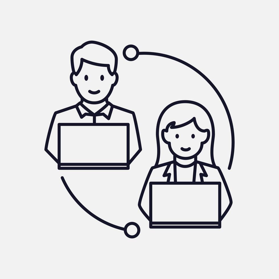 Team Responsibility Network Icon for Effective Collaboration vector