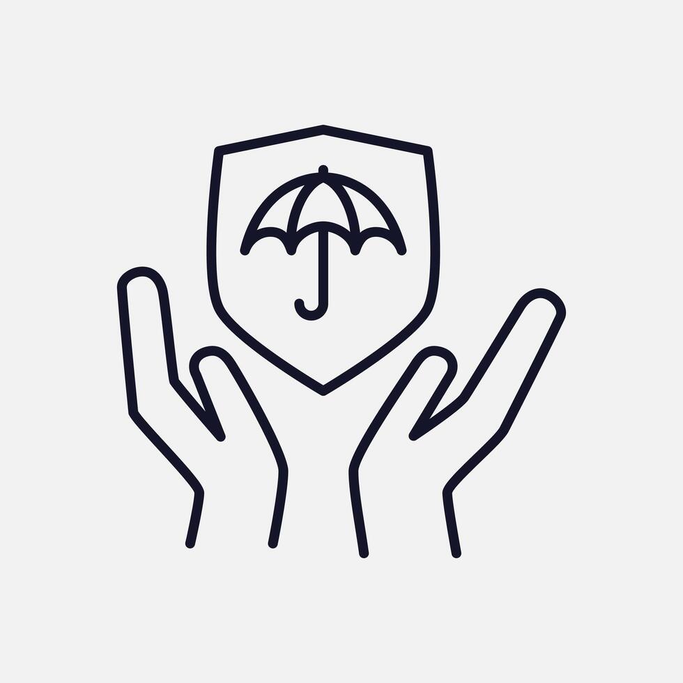 Protection Hands Icon for Insurance and Safety Assurance vector