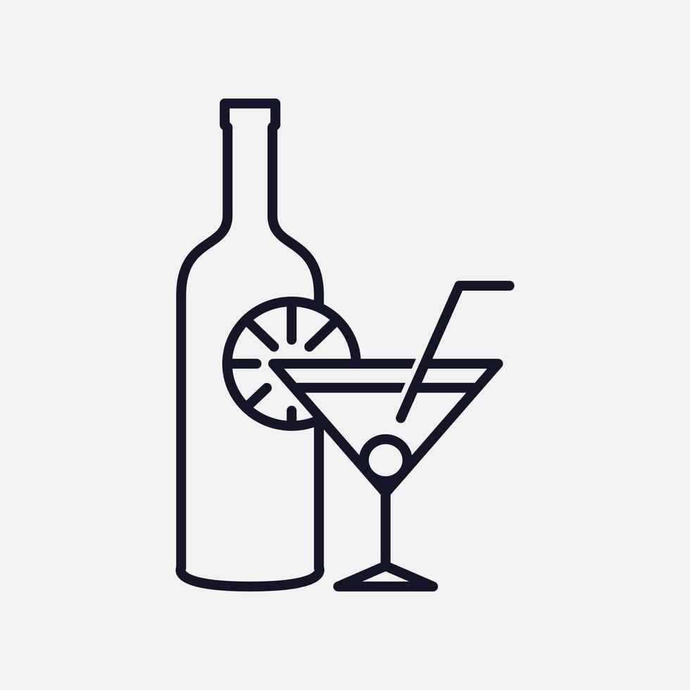 Alcohol and Cocktail Bar Icon for Stylish Drinks vector
