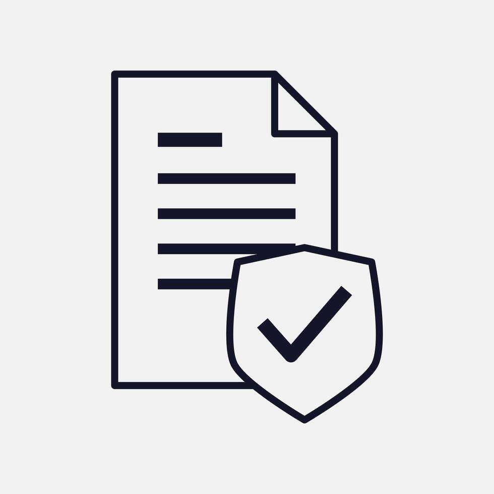 Contract and Insurance Icon for Policy and Protection vector