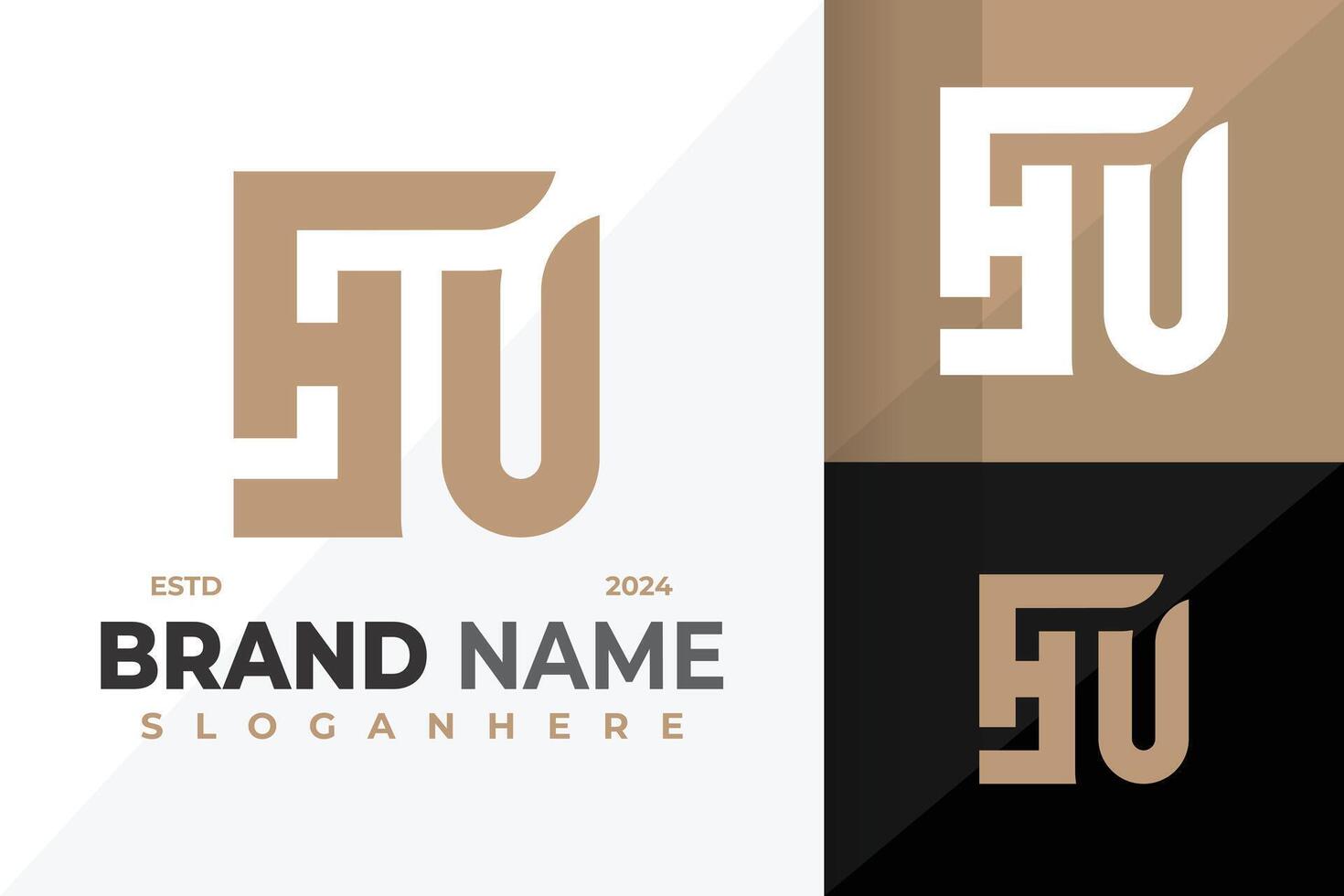 letra hu o Oh monograma logo diseño símbolo icono ilustración vector