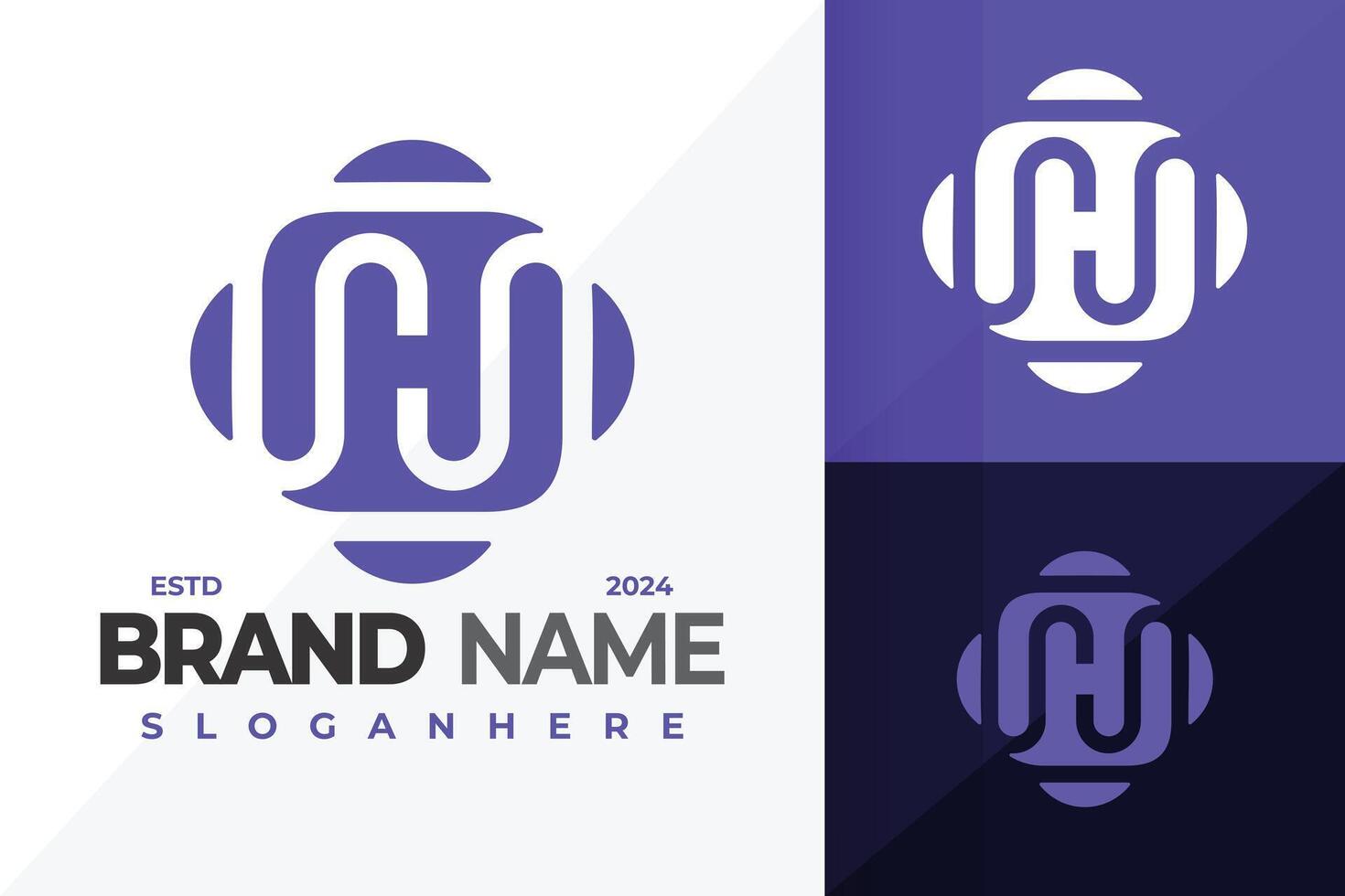 Unique H Monogram Logo design symbol icon illustration vector