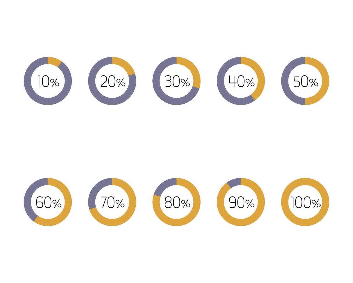 Collection Loading bar status icon. illustration. Set of loaded icons. Download progress. Donload or Upload. vector