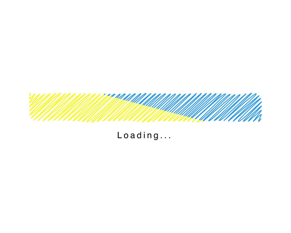 Loading bar status icon. illustration. loaded icons. Download progress. Donload or Upload. Hand-drawn sketch-scribble. vector