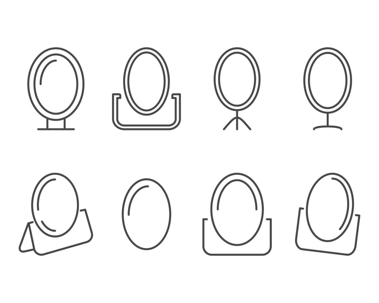 Collection of face mirror graphic icon vector