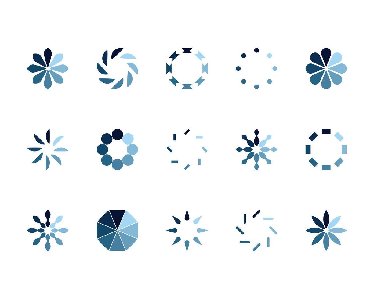 Collection Loading bar status icon. illustration. Set of loaded icons. Download progress. Donload or Upload. vector