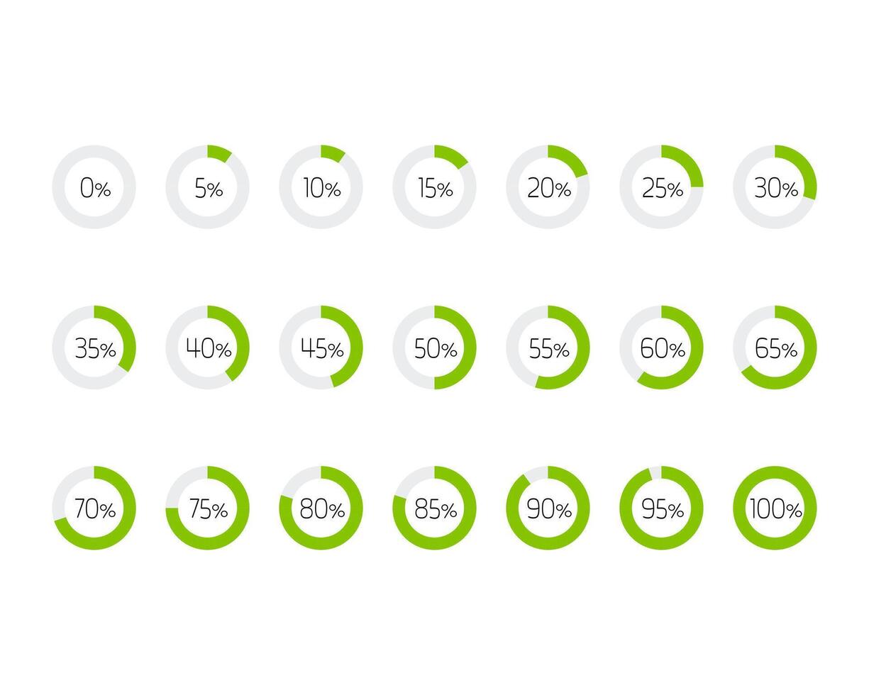 Collection Loading bar status icon. illustration. Set of loaded icons. Download progress. Donload or Upload. vector