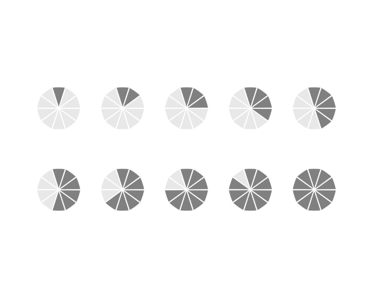 Collection Loading bar status icon. illustration. Set of loaded icons. Download progress. Donload or Upload. vector