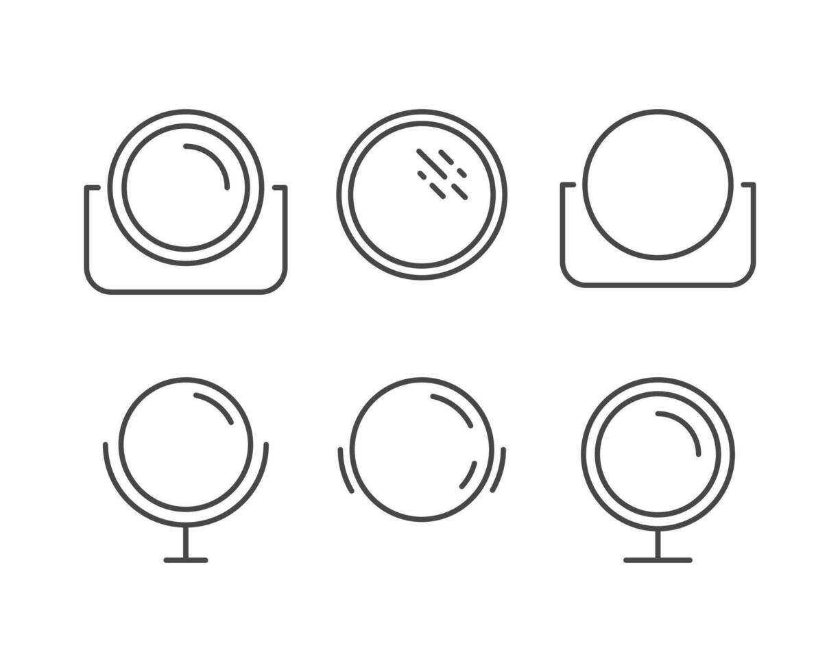 Collection of face mirror vector