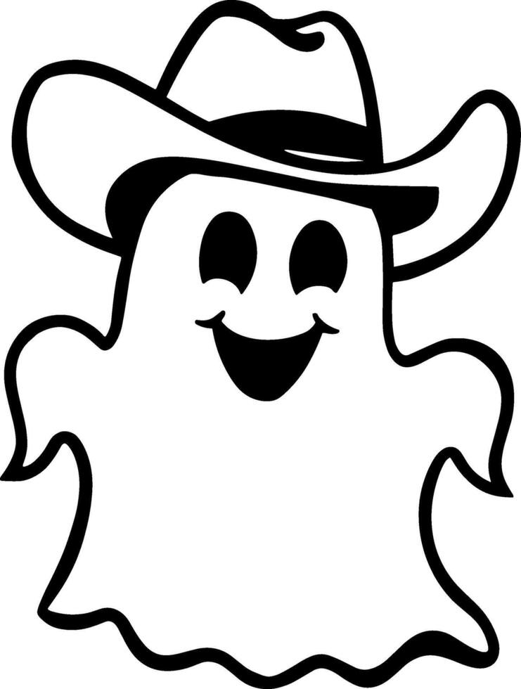 Ghost with Cowboy Hat vector