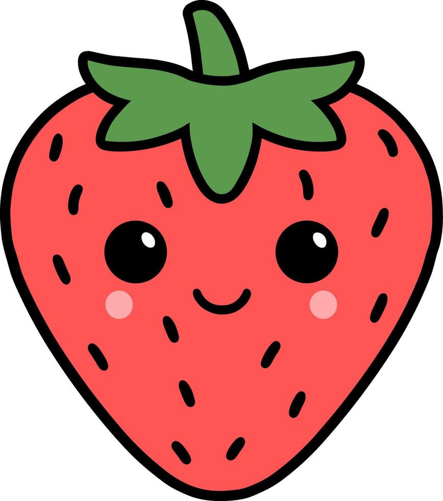 Kawaii Cute Strawberry vector