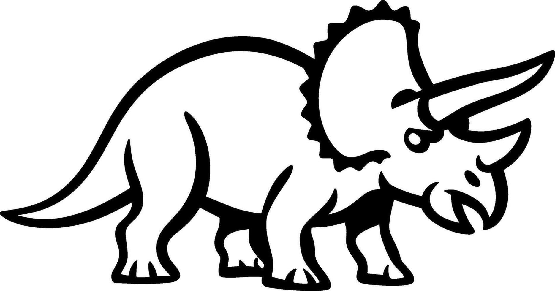 Triceratops Dinosaur Outline vector