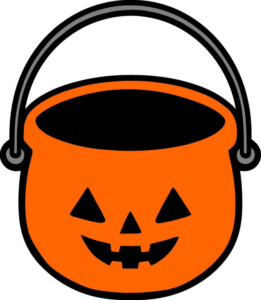 Pumpkin Trick or Treat Bucket vector