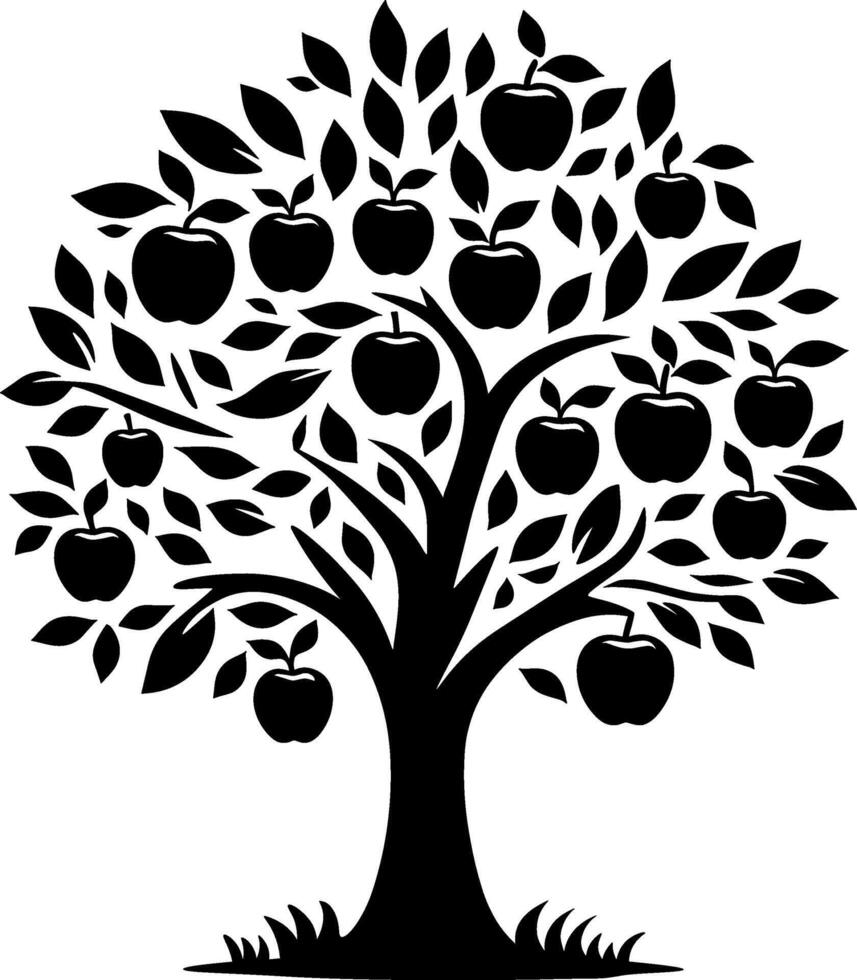 Apple Tree Silhouette vector