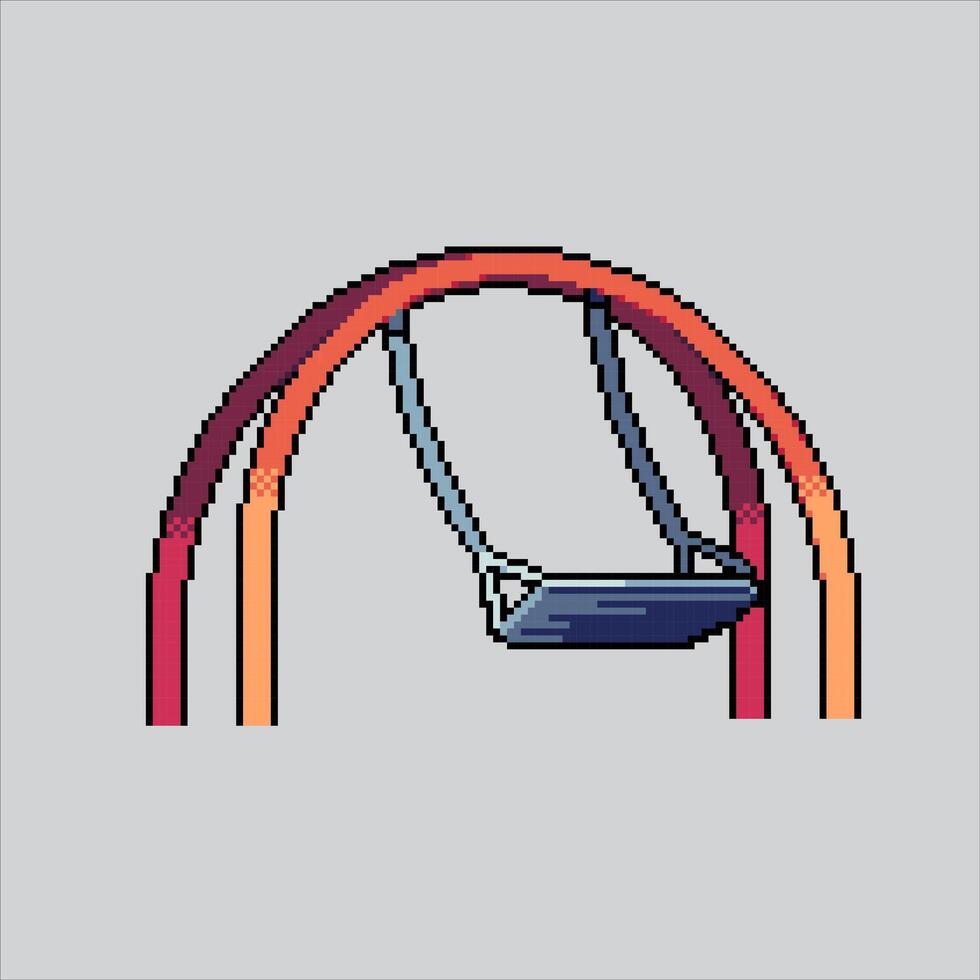 Children Park Swing icon pixelated for the pixel art game and icon for website and game. old school retro. vector