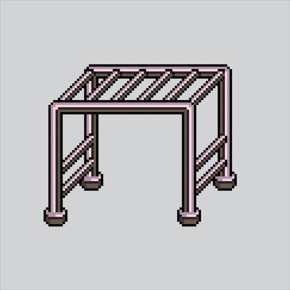 Pixel art illustration Children Monkey Bar. Pixelated Park Hanging Bar. Children Park Monkey Hanging Bar icon pixelated for the pixel art game and icon for website and game. old school retro. vector