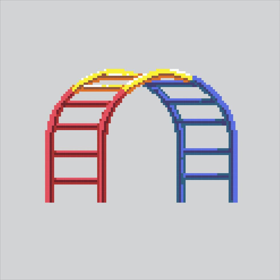 Children Park Archladder Cloud Ladder icon pixelated for the pixel art game and icon for website and game. old school retro. vector