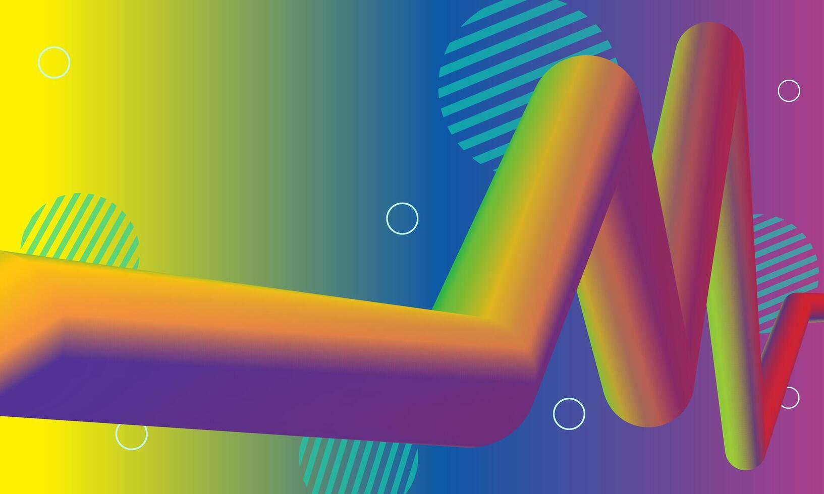 3d shape abstract wavy and Memphis colorful background. creative modern design, vector
