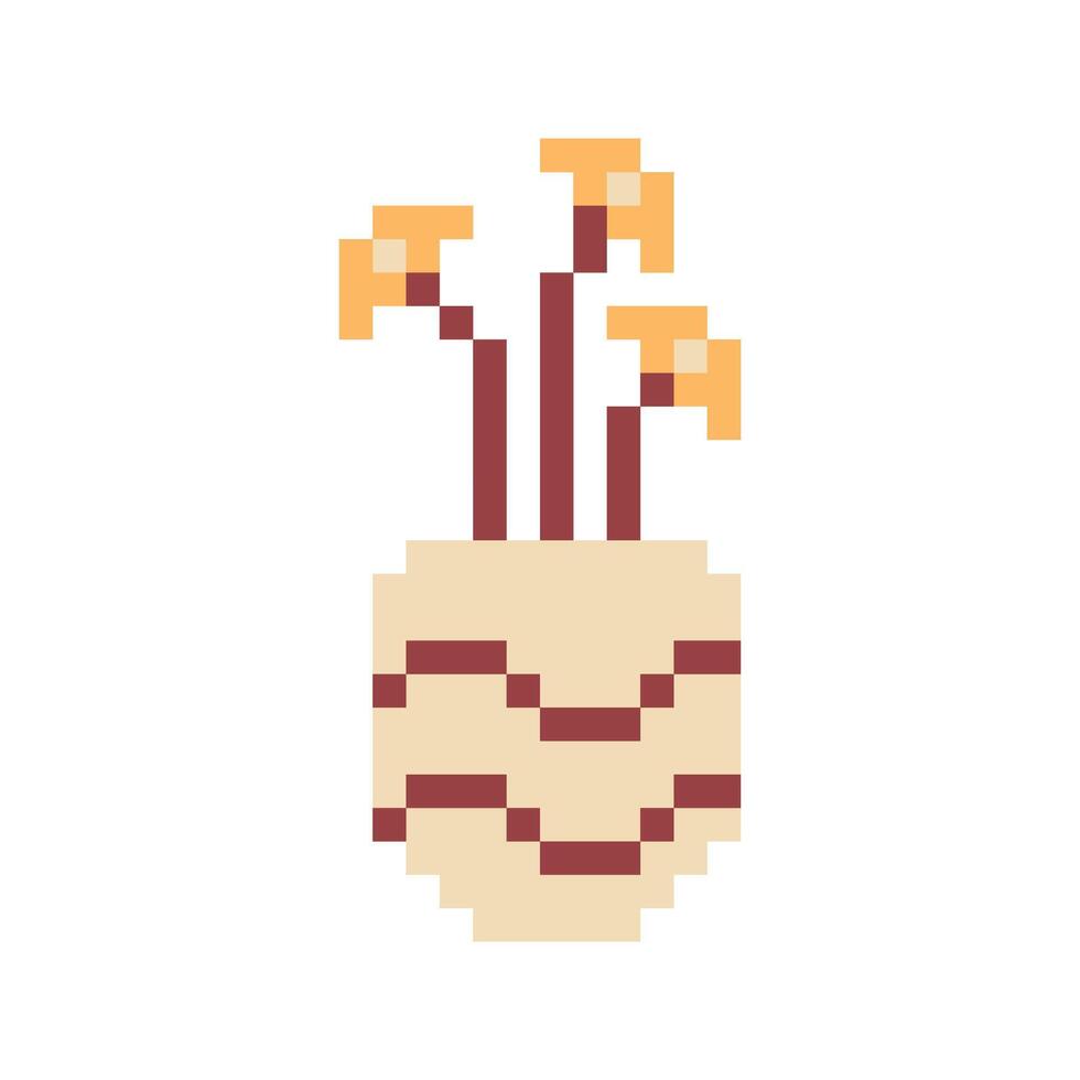 flowers inside vase pixel art for your needs vector