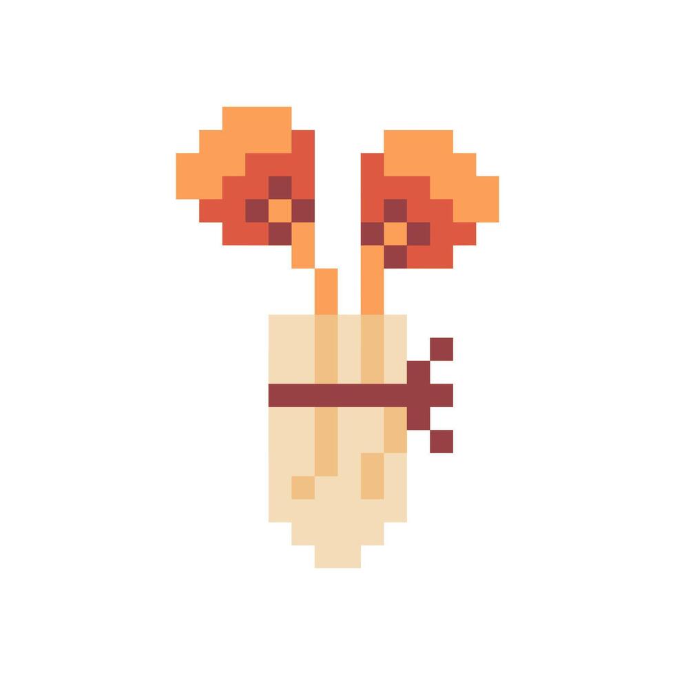 flowers inside vase pixel art for your needs vector