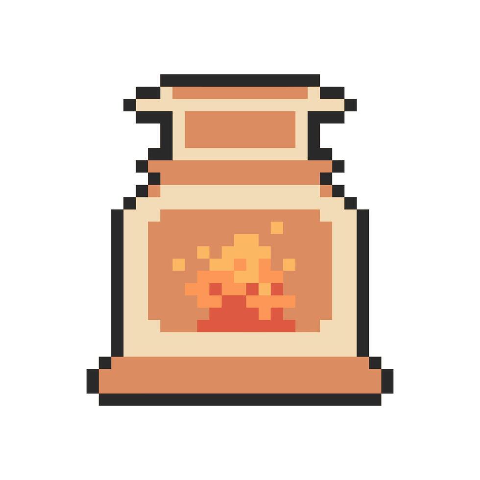 fireplace pixel art for your needs vector
