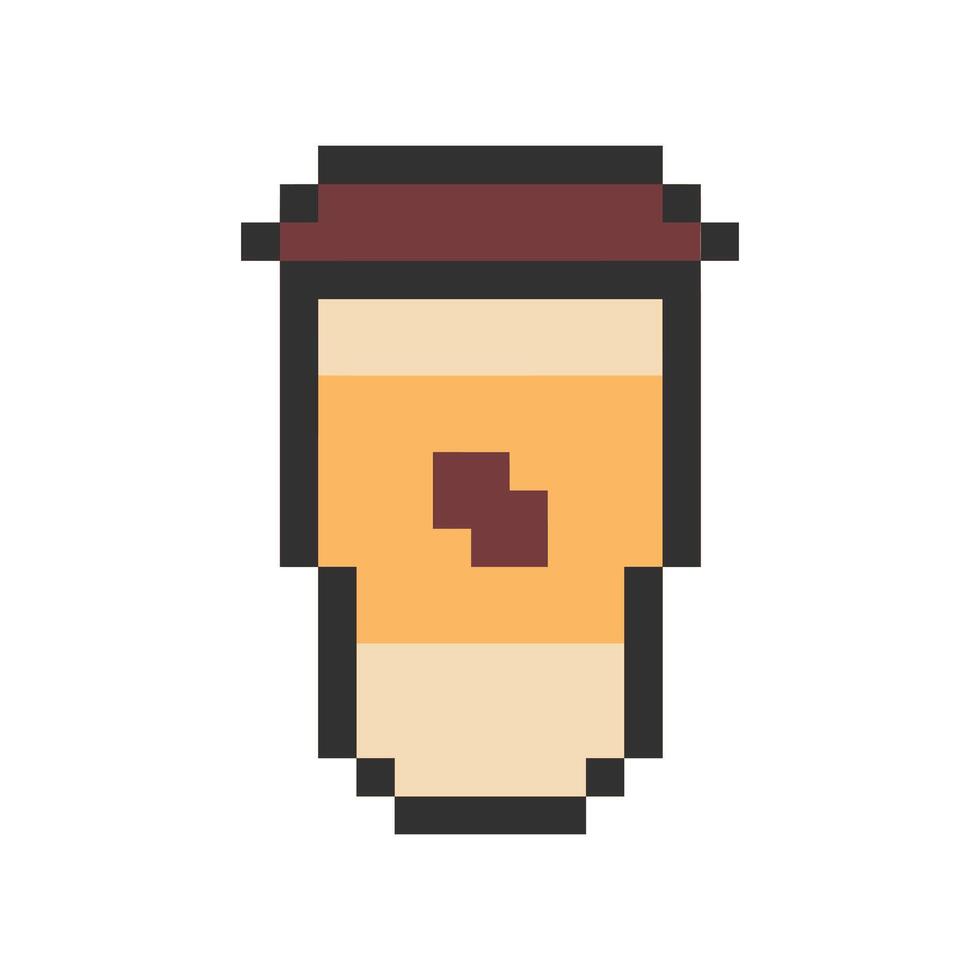 coffee pixel art for your needs vector
