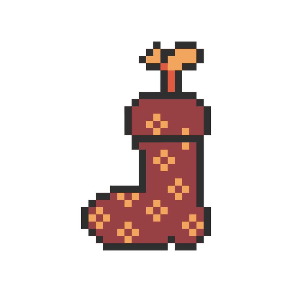 shoe with leaves pixel art for your needs vector