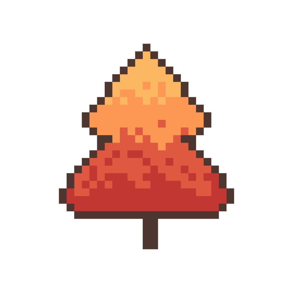 autumn tree pixel art for your needs vector